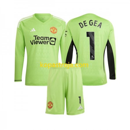 Billiga Fotbollströjor Manchester United De Gea 1 Målvakt Barn Hemma tröja 2023/24 Långärmad